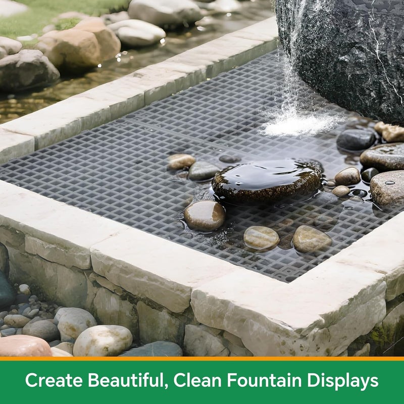 veonly Heavy Duty Fountain Basin Grates,3 Pack 24"×12" Reservoir Grates for Pond and Water Garden, Suitable for Water Features, Ponds, Fountains, Landscaping Decor, Reinforced PP Material (Grid style) - Image 4